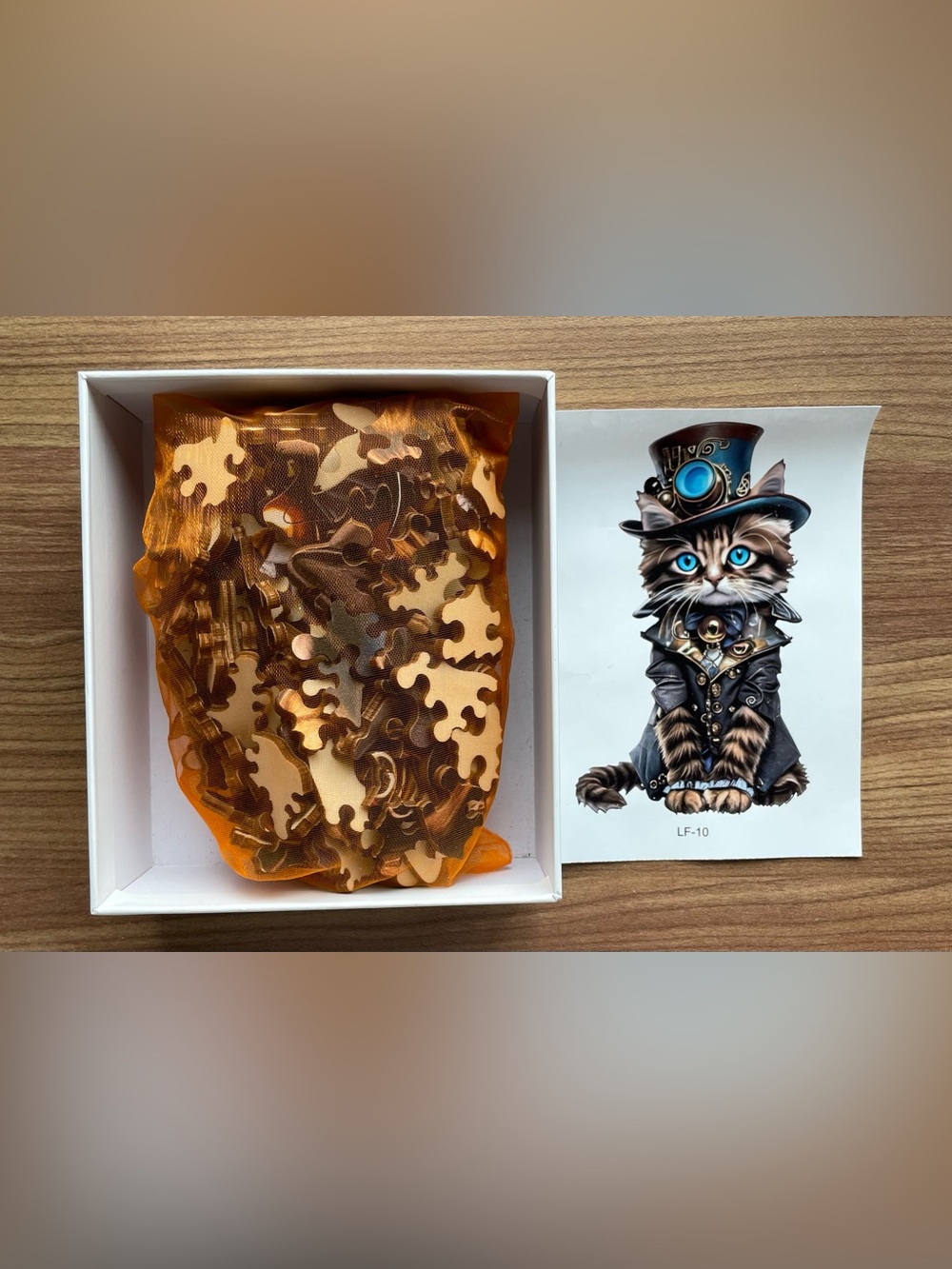 3-Piece Large Wooden Jigsaw Puzzle Bundle - Owl, Steampunk Cat, Yin Yang Tree - Picture 7 of 7